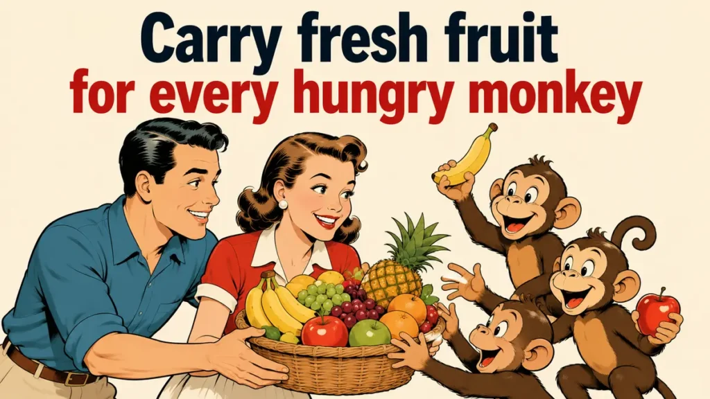 Carry fresh fruit for every hungry monkey