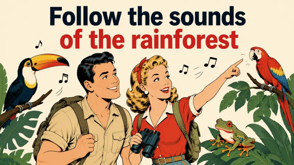 Follow the sounds of the rainforest