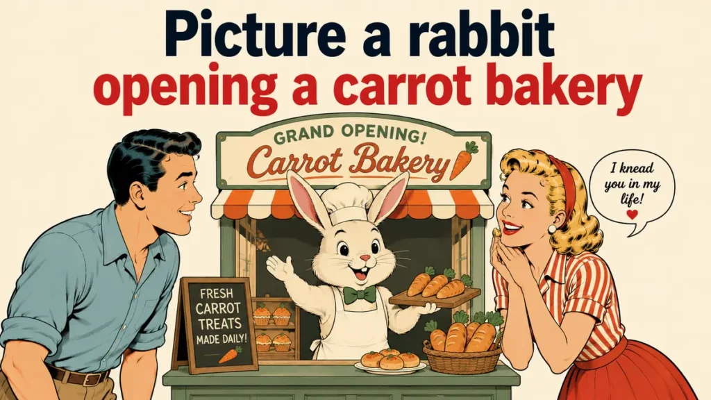 Picture a rabbit opening a carrot bakery