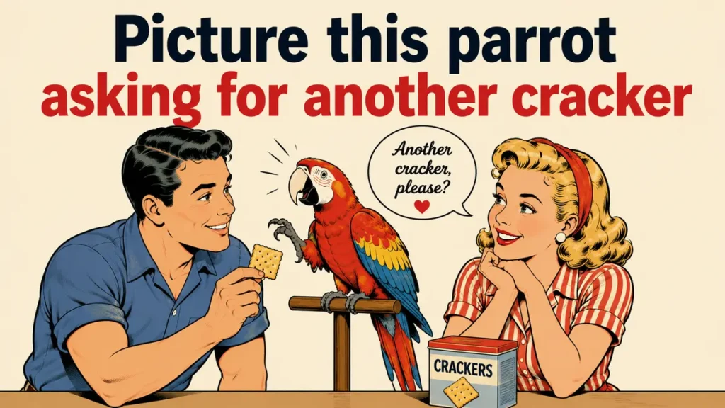 Picture this parrot asking for another cracker